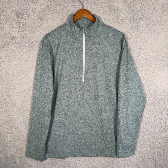 Lululemon Shirt Mens XL Green Soft Jersey Half Zip Stretch Performance - Picture 1 of 7